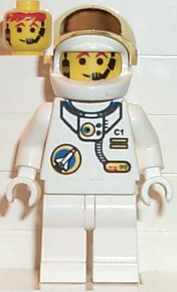LEGO Minifigure-Space Port - Astronaut C1, White Legs, White Helmet, Gold Large Visor-Town / Space Port-SPP016-Creative Brick Builders